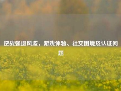 逆战强退风波，游戏体验、社交困境及认证问题