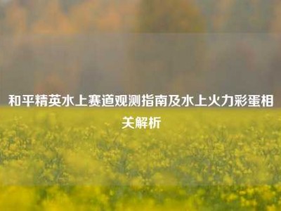 和平精英水上赛道观测指南及水上火力彩蛋相关解析