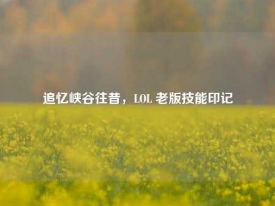 追忆峡谷往昔，LOL 老版技能印记