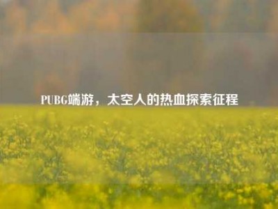 PUBG端游，太空人的热血探索征程