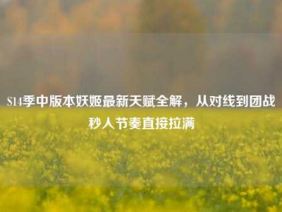 S14季中版本妖姬最新天赋全解，从对线到团战秒人节奏直接拉满