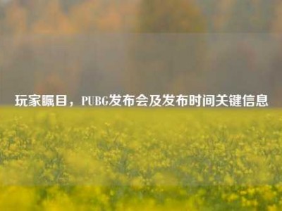 玩家瞩目，PUBG发布会及发布时间关键信息