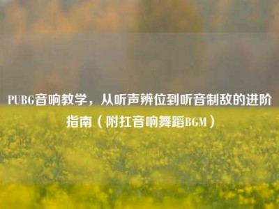 PUBG音响教学，从听声辨位到听音制敌的进阶指南（附扛音响舞蹈BGM）