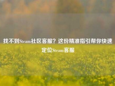 找不到Steam社区客服？这份精准指引帮你快速定位Steam客服