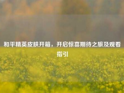 和平精英皮肤开箱，开启惊喜期待之旅及观看指引