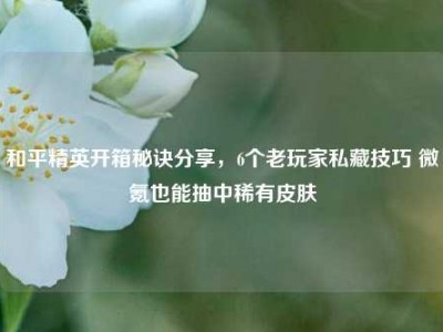 和平精英开箱秘诀分享，6个老玩家私藏技巧 微氪也能抽中稀有皮肤