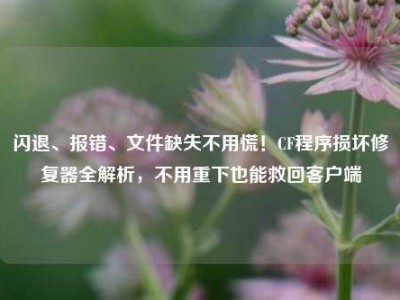 闪退、报错、文件缺失不用慌！CF程序损坏修复器全解析，不用重下也能救回客户端