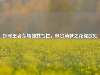 探寻王者荣耀仙女专栏，峡谷绮梦之花绽放处