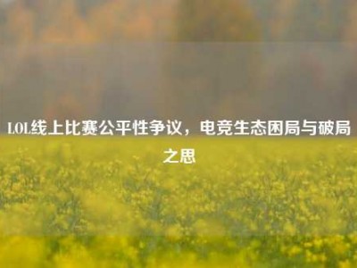 LOL线上比赛公平性争议，电竞生态困局与破局之思
