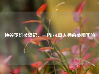 峡谷英雄破壁记，一档LOL真人秀的破圈实验