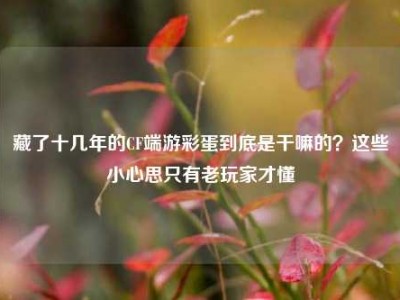 藏了十几年的CF端游彩蛋到底是干嘛的？这些小心思只有老玩家才懂