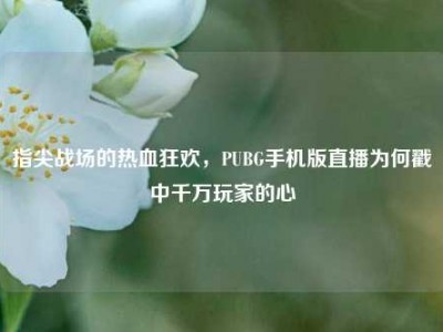 指尖战场的热血狂欢，PUBG手机版直播为何戳中千万玩家的心