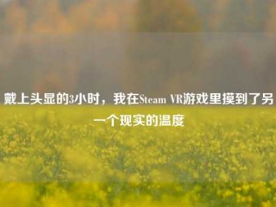戴上头显的3小时，我在Steam VR游戏里摸到了另一个现实的温度
