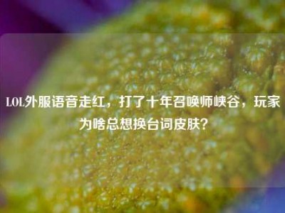 LOL外服语音走红，打了十年召唤师峡谷，玩家为啥总想换台词皮肤？