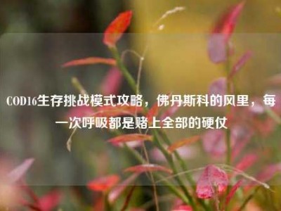 COD16生存挑战模式攻略，佛丹斯科的风里，每一次呼吸都是赌上全部的硬仗