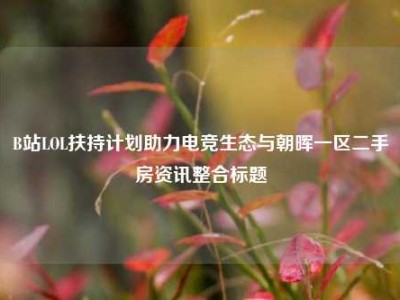 B站LOL扶持计划助力电竞生态与朝晖一区二手房资讯整合标题