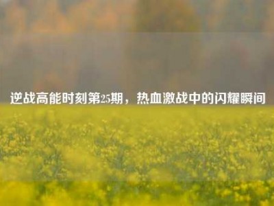 逆战高能时刻第25期，热血激战中的闪耀瞬间