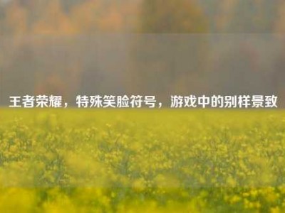 王者荣耀，特殊笑脸符号，游戏中的别样景致