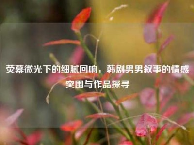 荧幕微光下的细腻回响，韩剧男男叙事的情感突围与作品探寻