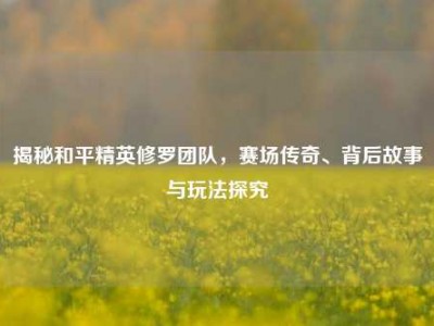 揭秘和平精英修罗团队，赛场传奇、背后故事与玩法探究