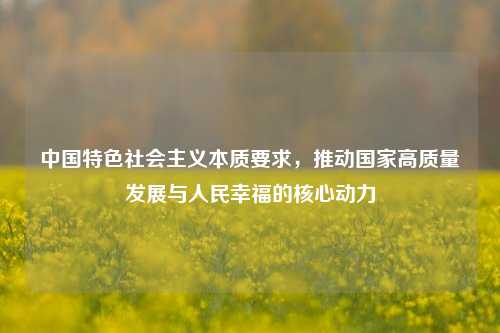 中国特色社会主义本质要求，推动国家高质量发展与人民幸福的核心动力