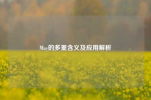 May的多重含义及应用解析