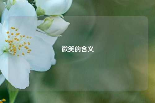 微笑的含义