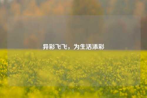 异彩飞飞，为生活添彩