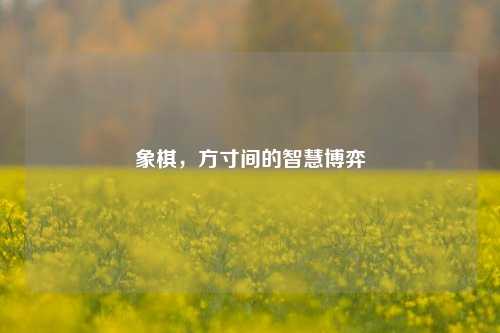 象棋，方寸间的智慧博弈