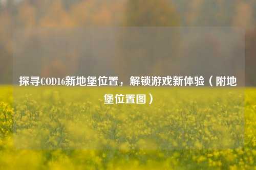 探寻COD16新地堡位置，解锁游戏新体验（附地堡位置图）