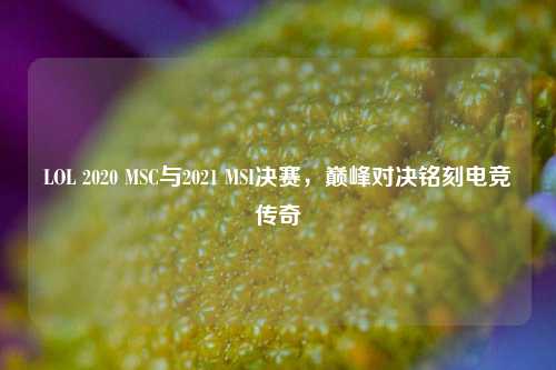 LOL 2020 MSC与2021 MSI决赛，巅峰对决铭刻电竞传奇