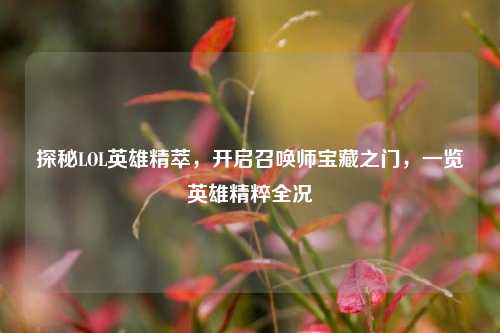 探秘LOL英雄精萃，开启召唤师宝藏之门，一览英雄精粹全况