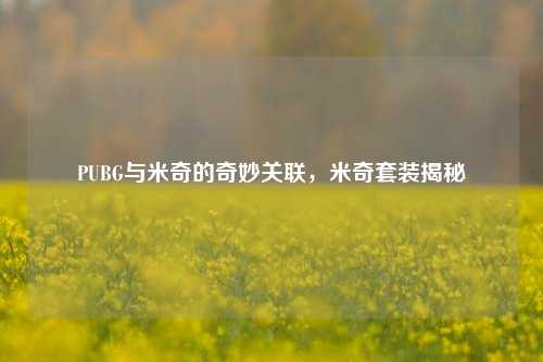 PUBG与米奇的奇妙关联，米奇套装揭秘