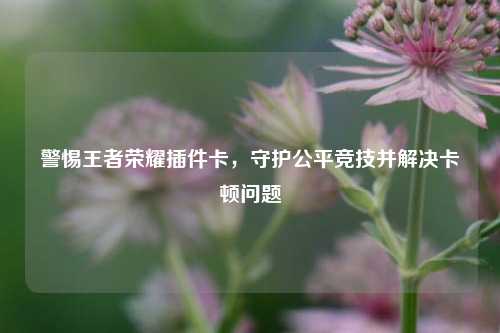 警惕王者荣耀插件卡，守护公平竞技并解决卡顿问题