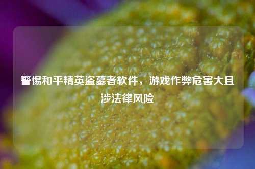 警惕和平精英盗墓者软件,游戏作弊危害大且涉法律风险