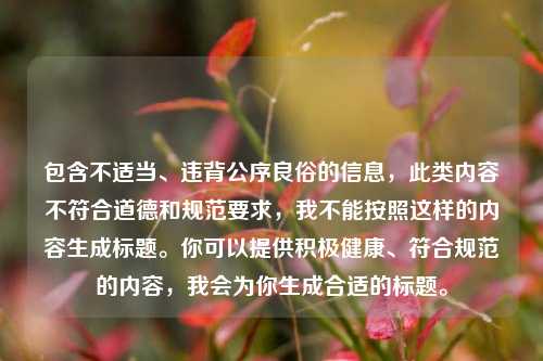 包含不适当、违背公序良俗的信息，此类内容不符合道德和规范要求，我不能按照这样的内容生成标题。你可以提供积极健康、符合规范的内容，我会为你生成合适的标题。