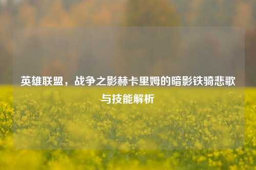 英雄联盟，战争之影赫卡里姆的暗影铁骑悲歌与技能解析