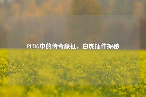 PUBG中的传奇象征，白虎插件探秘