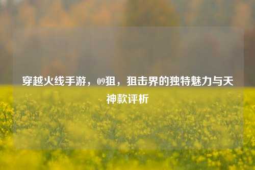 穿越火线手游，09狙，狙击界的独特魅力与天神款评析
