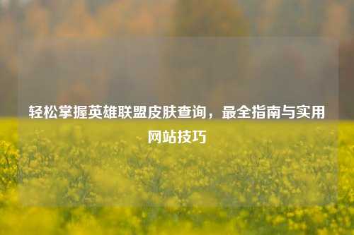轻松掌握英雄联盟皮肤查询，最全指南与实用网站技巧