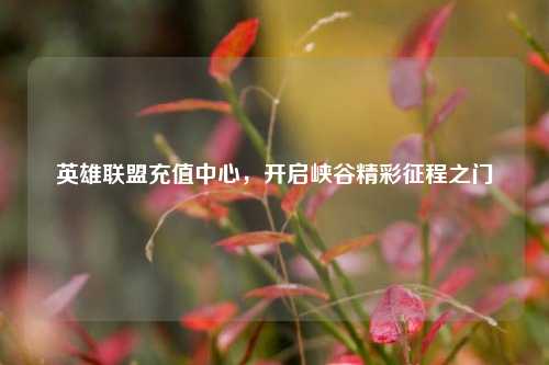 英雄联盟充值中心，开启峡谷精彩征程之门
