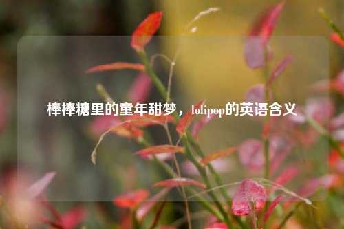 棒棒糖里的童年甜梦，lolipop的英语含义