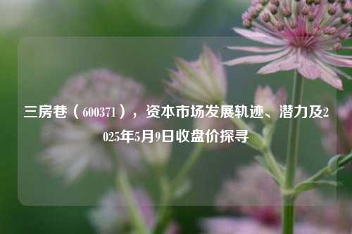 三房巷（600371），资本市场发展轨迹、潜力及2025年5月9日收盘价探寻