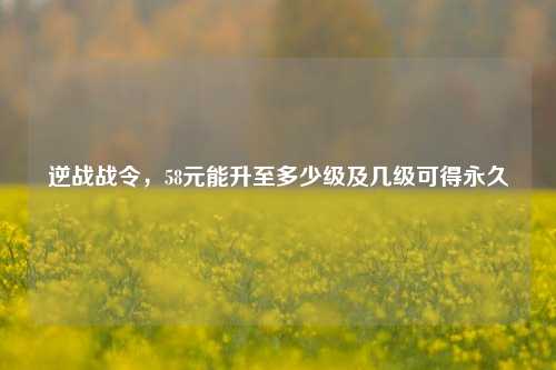 逆战战令，58元能升至多少级及几级可得永久
