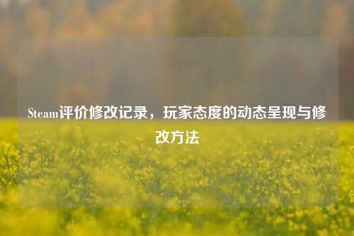Steam评价修改记录，玩家态度的动态呈现与修改方法
