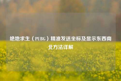 绝地求生（PUBG）精准发送坐标及显示东西南北方法详解