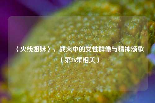 〈火线姐妹〉，战火中的女性群像与精神颂歌（第26集相关）