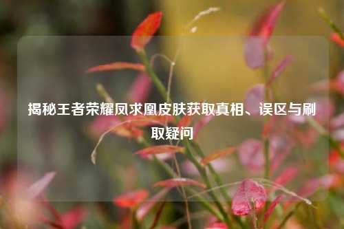 揭秘王者荣耀凤求凰皮肤获取真相、误区与刷取疑问
