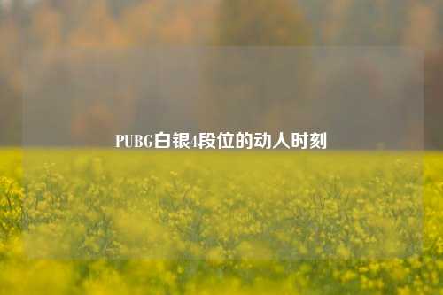 PUBG白银4段位的动人时刻