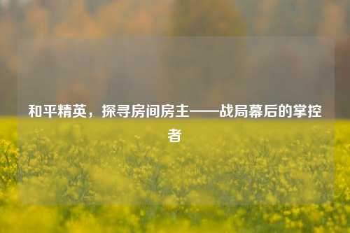 和平精英，探寻房间房主——战局幕后的掌控者